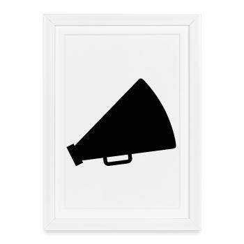 Porte-voix des pom-pom girls - Affiche encadrée (27 × 37 cm) - blanc - Devant