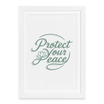 Protect Your Peace Lotus Flower Yoga Spirit - Framed poster (27 × 37 cm) - white - Front