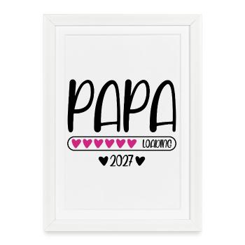 Dad 2027 loading with heart loading bar - Framed poster (27 × 37 cm) - white - Front