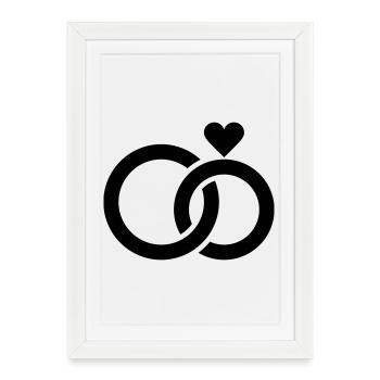 Mariage, fiançailles, célébration de mariage - Affiche encadrée (27 × 37 cm) - blanc - Devant