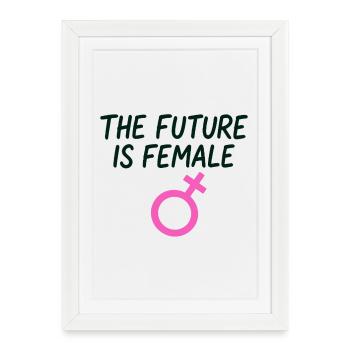 Dicton féminin Empowerment Girl Power - Affiche encadrée (27 × 37 cm) - blanc - Devant