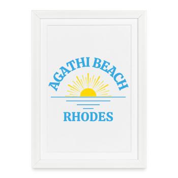 Agathi Beach Rhodes Sunrise - Framed poster (27 × 37 cm) - white - Front