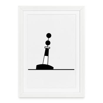 Buoy North Sea Sailing Baltic Sea Maritime - Framed poster (27 × 37 cm) - white - Front