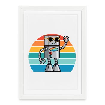 Retro Ki robot for technology lovers & robot fans - Framed poster (27 × 37 cm) - white - Front