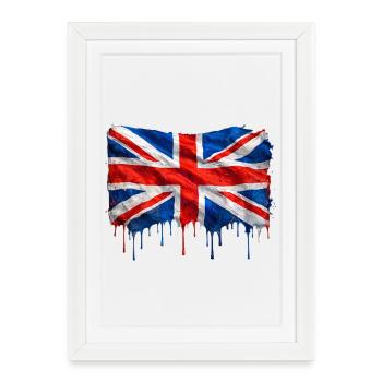 United Kingdom – dripping paint - Framed poster (27 × 37 cm) - white - Front
