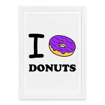 i love donuts - Framed poster (27 × 37 cm) - white - Front