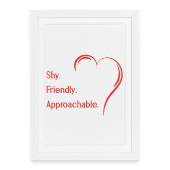 Flirteurs introvertis timides amicaux accessibles - Affiche encadrée (27 × 37 cm) - blanc - Devant