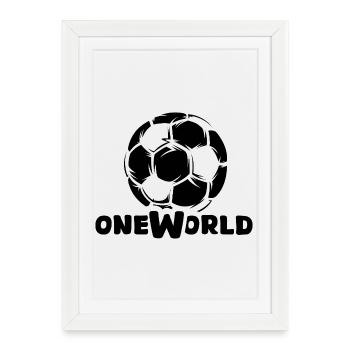 Soccer One World avec Ball Graphic - Affiche encadrée (27 × 37 cm) - blanc - Devant