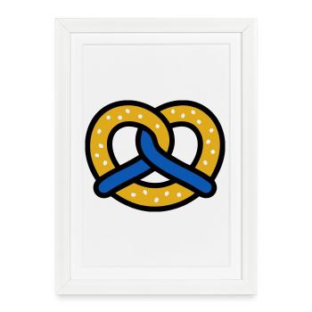 Motif de diamants de bretzel Bavaria Volksfest Munich - Affiche encadrée (27 × 37 cm) - blanc - Devant