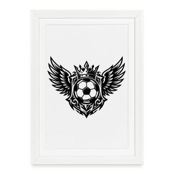 Blason de football Couronne royale - Affiche encadrée (27 × 37 cm) - blanc - Devant