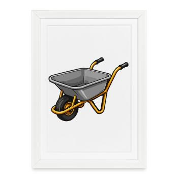 Garden Drawer Cartoon - Framed poster (27 × 37 cm) - white - Front