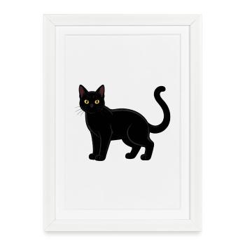 Cadeau de la chemise chat noire pour chat - Affiche encadrée (27 × 37 cm) - blanc - Devant
