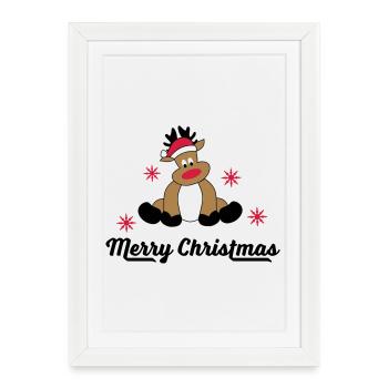 merry christmas - Framed poster (27 × 37 cm) - white - Front