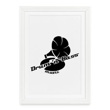 Drum and Bass Gramophon - Affiche encadrée (27 × 37 cm) - blanc - Devant