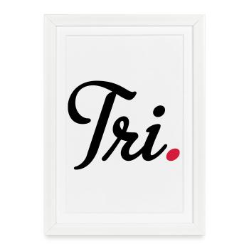 Triathlon - Affiche encadrée (27 × 37 cm) - blanc - Devant