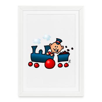 Train - Affiche encadrée (27 × 37 cm) - blanc - Devant