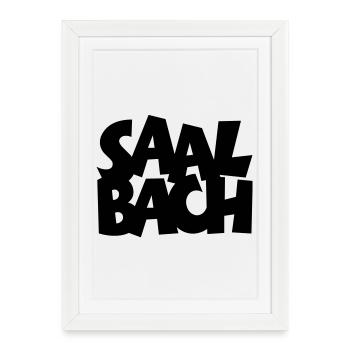 Saalbach in Österreich - Gerahmtes Poster (27 × 37 cm) - Weiß - Vorne