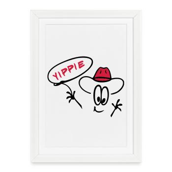 Cowboy - Affiche encadrée (27 × 37 cm) - blanc - Devant