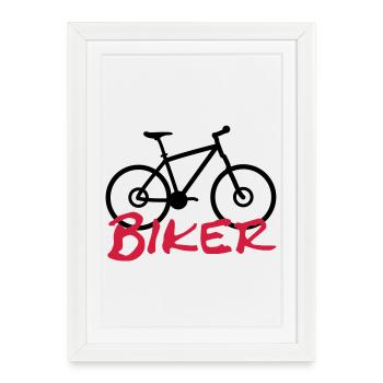 biker - Framed poster (27 × 37 cm) - white - Front