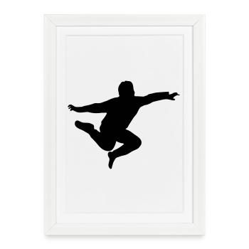 springender junge - Gerahmtes Poster (27 × 37 cm) - Weiß - Vorne