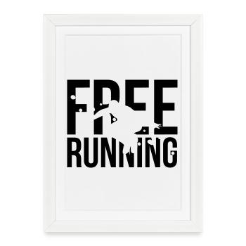 le free running - Affiche encadrée (27 × 37 cm) - blanc - Devant