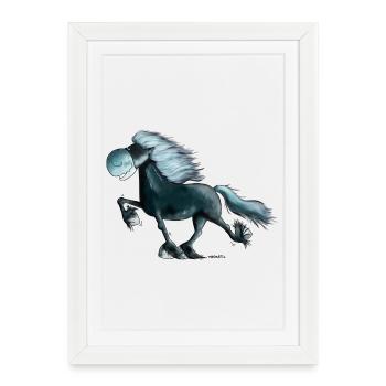 Drôle Islandais Cheval - Islande Cheval - Affiche encadrée (27 × 37 cm) - blanc - Devant