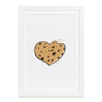 Coeur Keks I Saint Valentin I Cookie Love Cadeau - Affiche encadrée (27 × 37 cm) - blanc - Devant