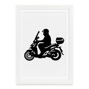 scooters - Affiche encadrée (27 × 37 cm) - blanc - Devant