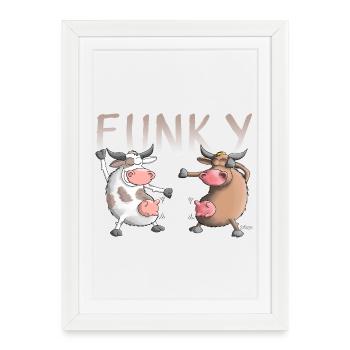 Funky, Crazy, Fun - Framed poster (27 × 37 cm) - white - Front