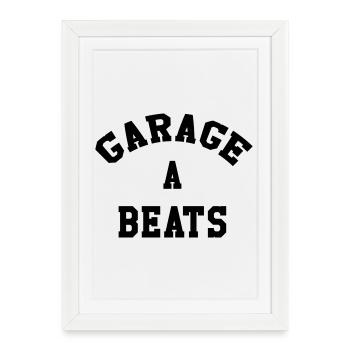 Garage A Beats - Affiche encadrée (27 × 37 cm) - blanc - Devant