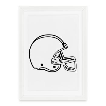 foot americain - Affiche encadrée (27 × 37 cm) - blanc - Devant