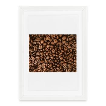 Motif de grain de café - Affiche encadrée (27 × 37 cm) - blanc - Devant