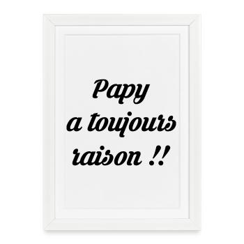 Papy / Grand Pere / Naissance / Baby / Bébé / Papi - Affiche encadrée (27 × 37 cm) - blanc - Devant