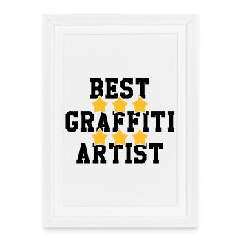 Graffiti / Tag / Writer / Street Art - Affiche encadrée (27 × 37 cm) - blanc - Devant
