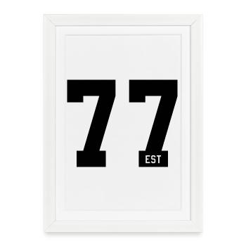 77 EST – Faute de frappe audacieuse et style de fond de teint - Affiche encadrée (27 × 37 cm) - blanc - Devant