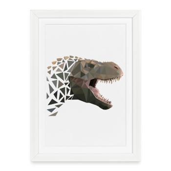 Polygone T-Rex / Tyrannosaurus Rex - Affiche encadrée (27 × 37 cm) - blanc - Devant
