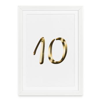 10 ans d'anniversaire 10 ans d'or 10e anniversaire - Affiche encadrée (27 × 37 cm) - blanc - Devant