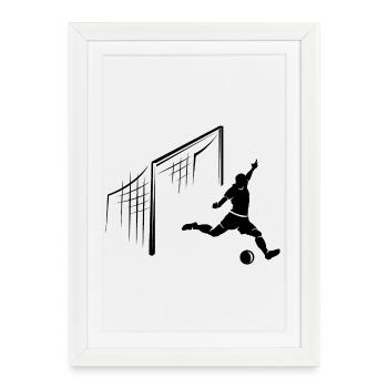 Soccer Kicker Goal Shot Symbol Icon Illustration - Framed poster (27 × 37 cm) - white - Front