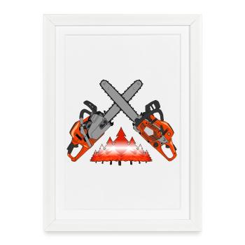 Tronçonneuse - Autriche - Affiche encadrée (27 × 37 cm) - blanc - Devant