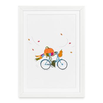 Tour de Citrouille - Affiche encadrée (27 × 37 cm) - blanc - Devant