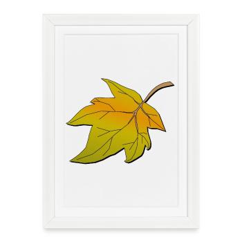 Herbstblatt | Congé d’automne - Affiche encadrée (27 × 37 cm) - blanc - Devant