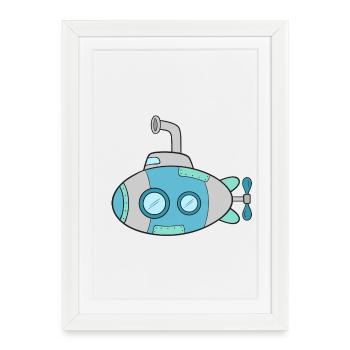 U-Boot - Gerahmtes Poster (27 × 37 cm) - Weiß - Vorne
