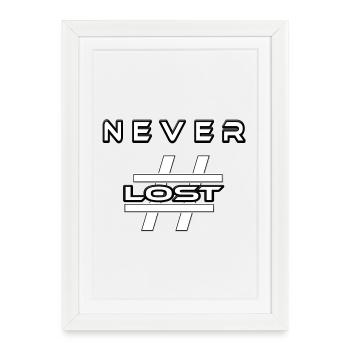 Gagnant Perdu Jamais Hashtag Sportif Réalisation - Affiche encadrée (27 × 37 cm) - blanc - Devant