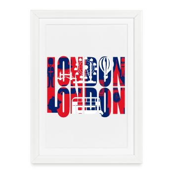 LONDON - Affiche encadrée (27 × 37 cm) - blanc - Devant