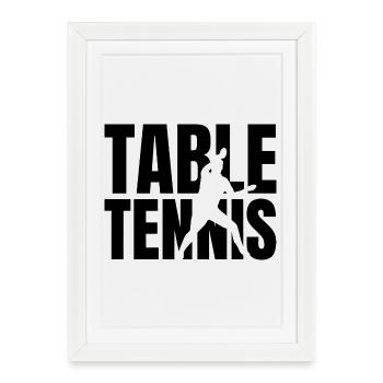 Joueur de tennis de table - Affiche encadrée (27 × 37 cm) - blanc - Devant