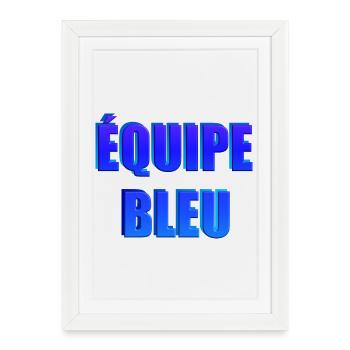 équipe bleu - Affiche encadrée (27 × 37 cm) - blanc - Devant