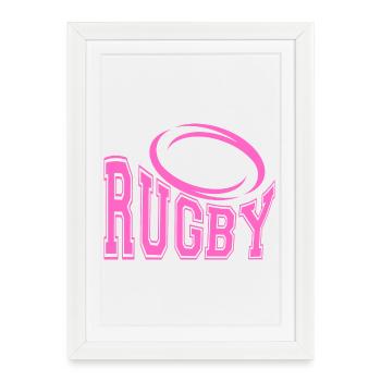 Women's Rugby - Women's Rugby Fans T-Shirt - Framed poster (27 × 37 cm) - white - Front