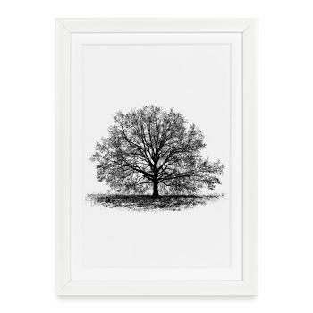 Arbre en noir - Affiche encadrée (27 × 37 cm) - blanc - Devant