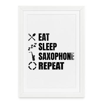 Routine quotidienne du joueur de saxophone - Affiche encadrée (27 × 37 cm) - blanc - Devant
