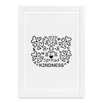 Citation inspirante de propagation de la gentillesse - Affiche encadrée (27 × 37 cm) - blanc - Devant